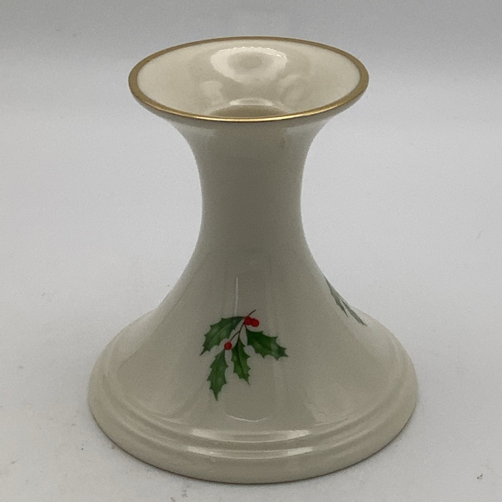 Lenox Special Holiday Candle Stick Holder with Holly Design